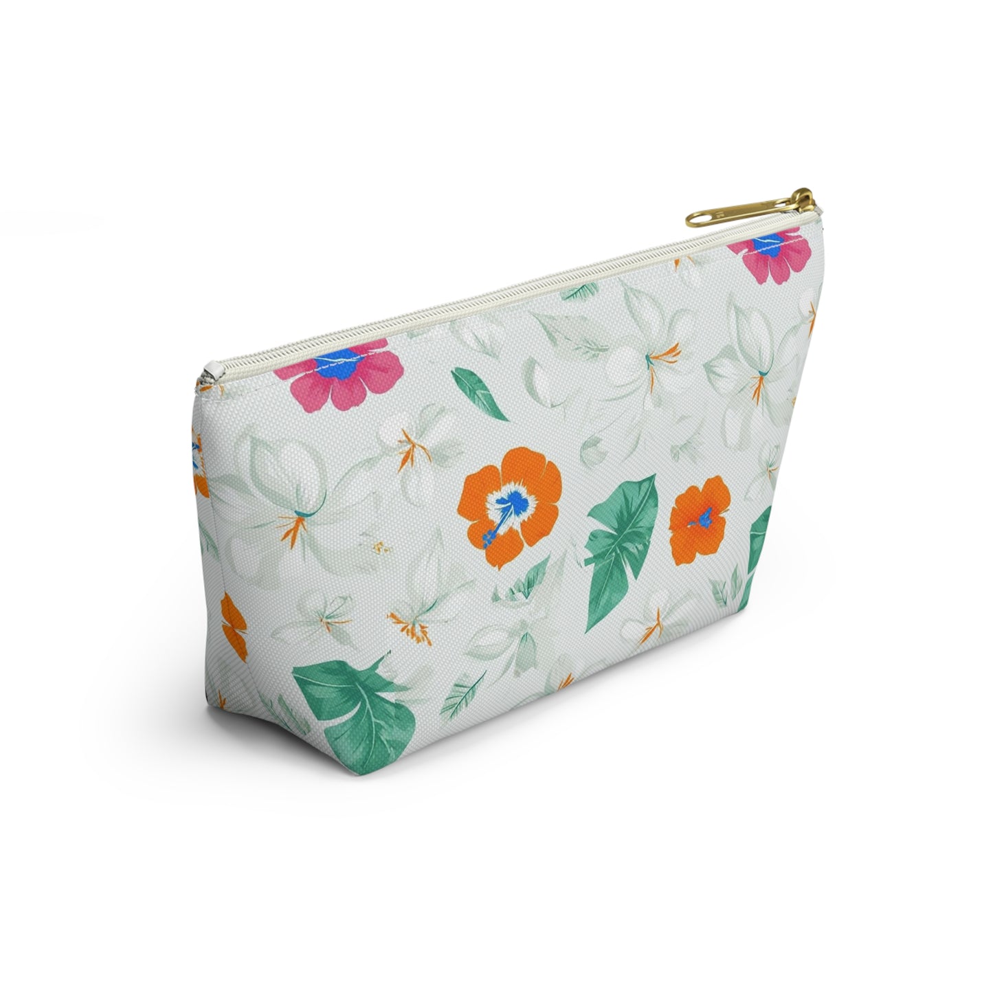 Floral Tropical Accessory Pouch — T‑Bottom Cosmetic Bag
