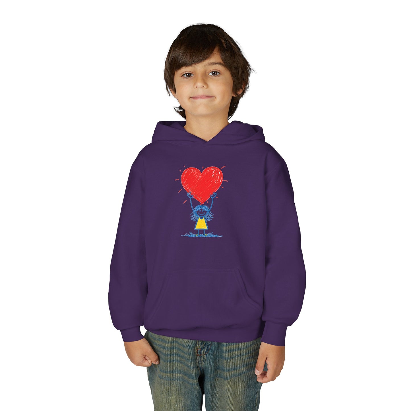 Kids Heart Balloon Hoodie — Cute Girl Holding Red Heart Design