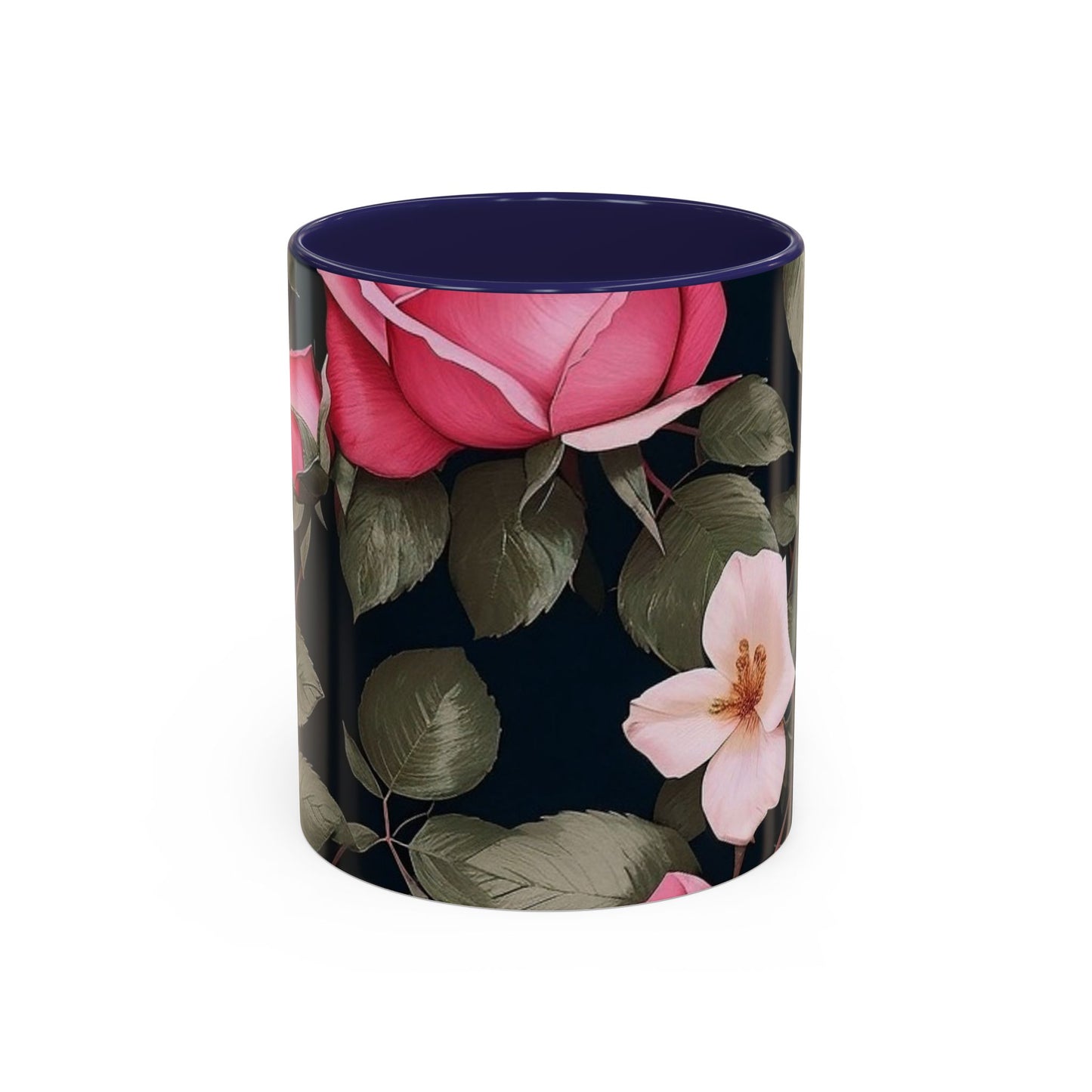 Floral Accent Coffee Mug, Gift for Her, Cute Floral Mug, Spring Decor, Coffee Lover Gift