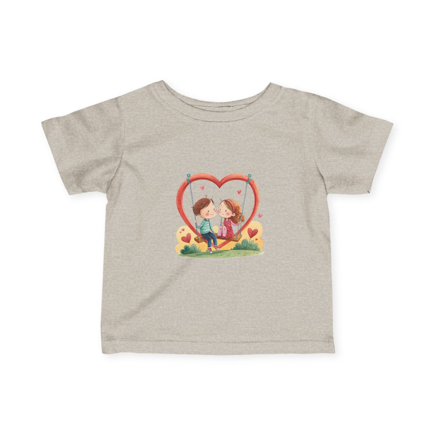 Infant Tee — Cute Heart Kids Valentine Design