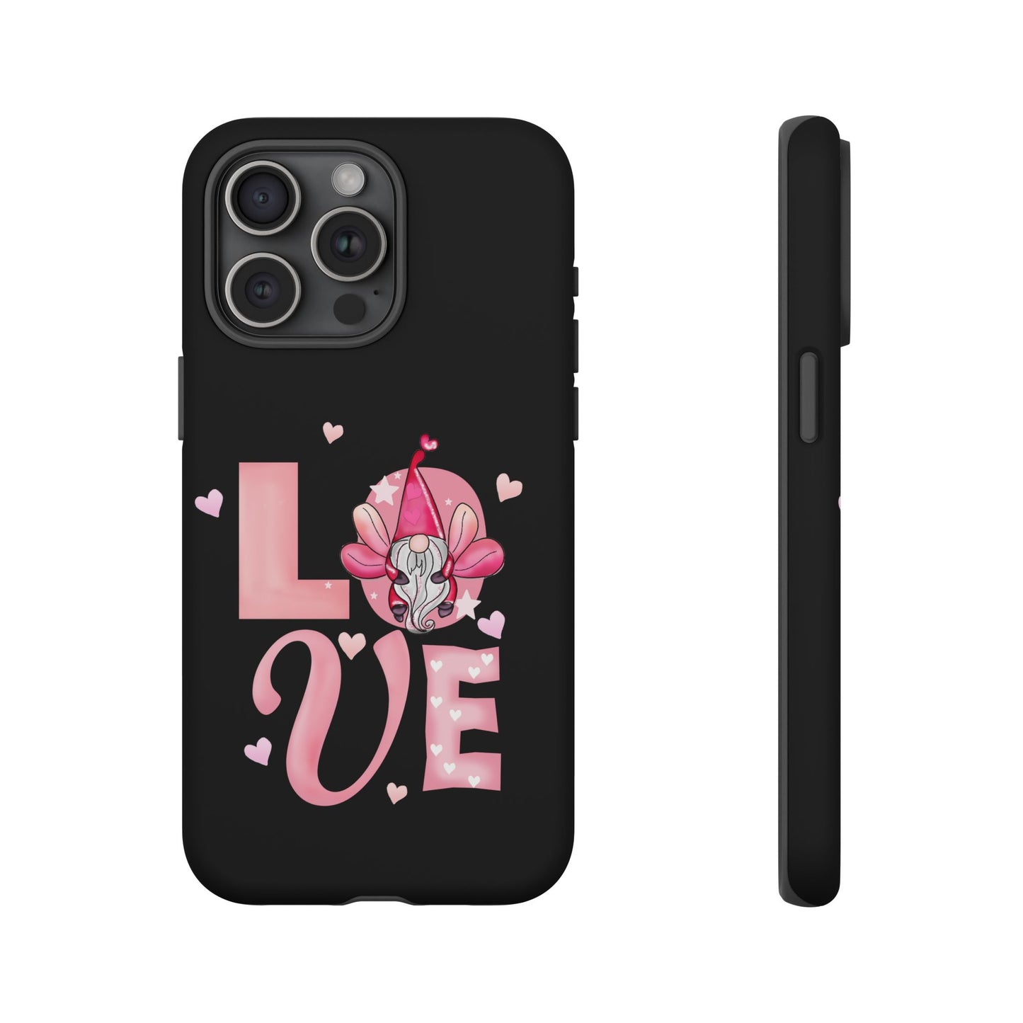 Love Gnome Phone Case — Cute Pink Heart Valentines Protective Case