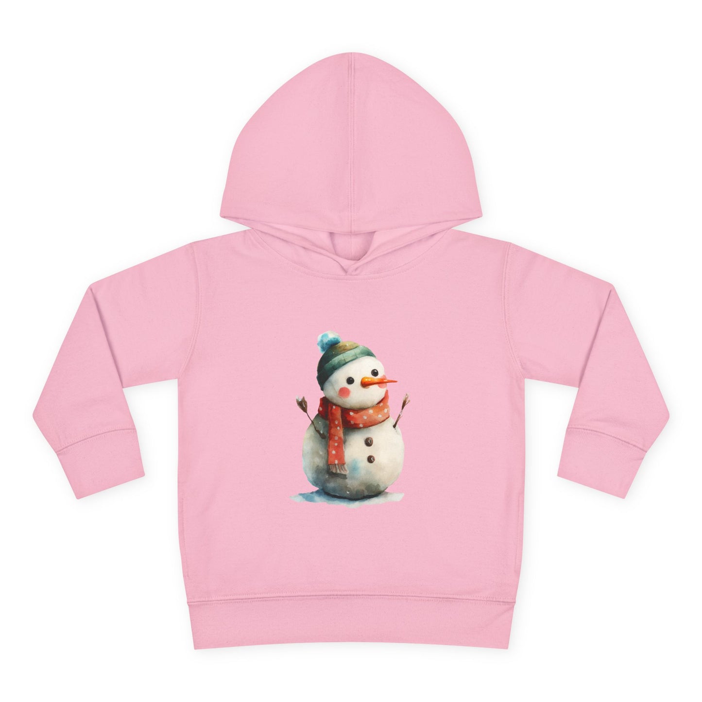 Cozy Snowman Toddler Pullover Fleece Hoodie - Winter Apparel, Cute Gift for Kids, Holiday Wear, Soft Hoodie for Toddlers, Christmas Outfit