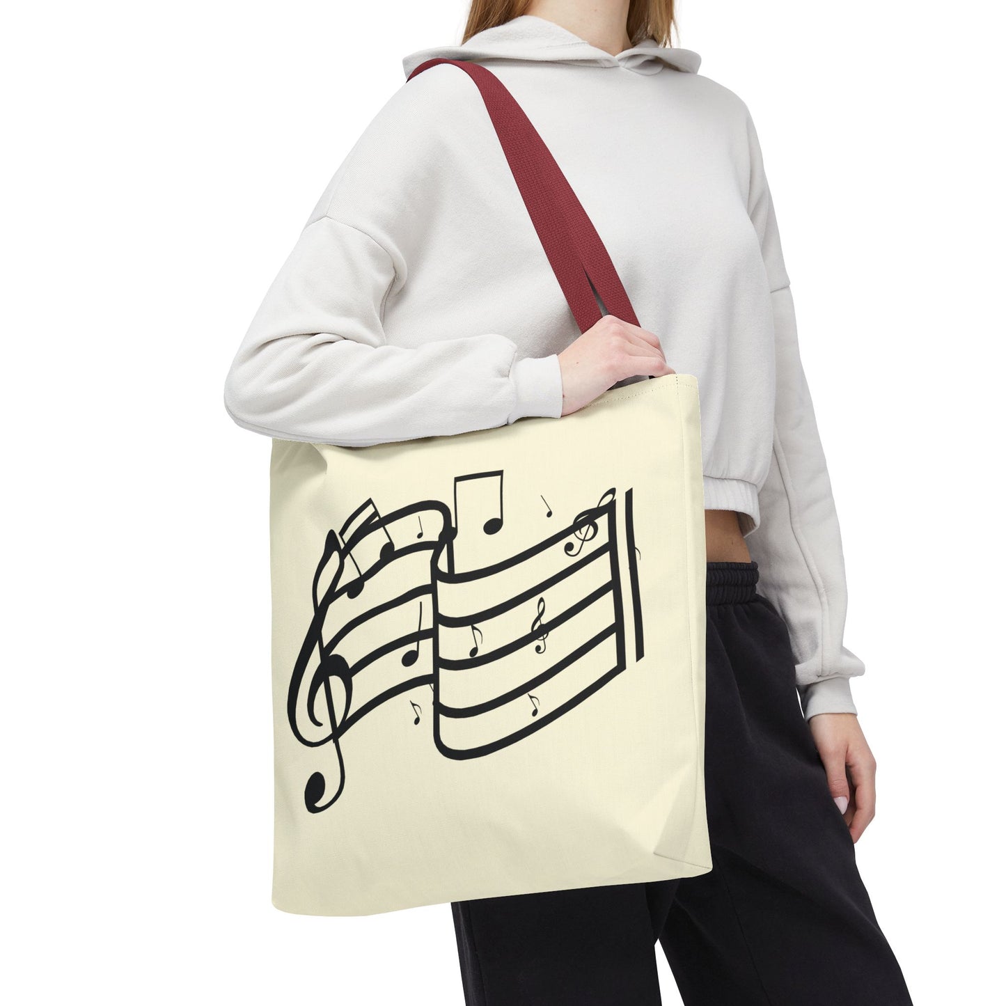 Music Notes Tote Bag — Sheet Melody Canvas Tote for Musicians & Music Lovers