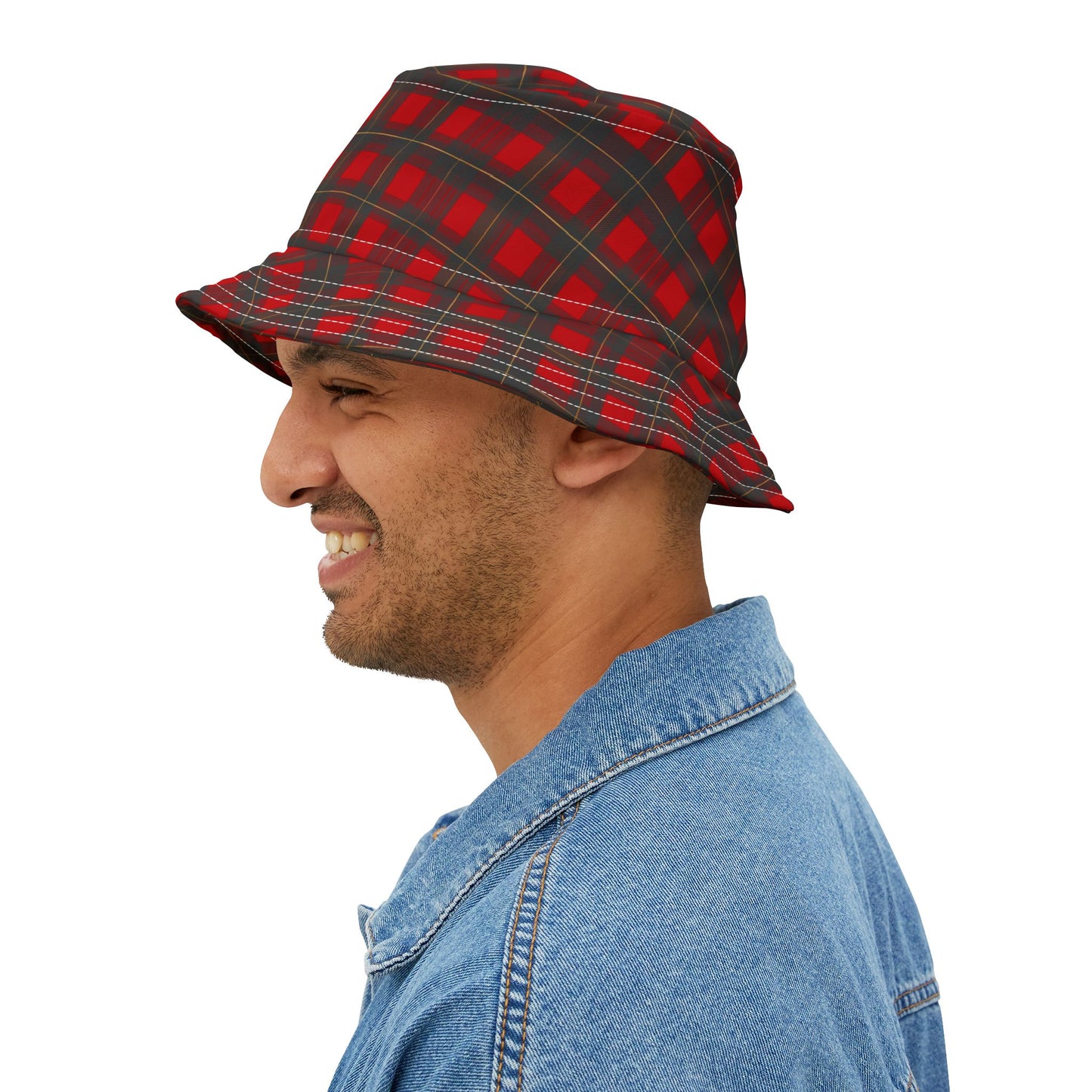 Red Plaid Bucket Hat - Classic Lumberjack Check
