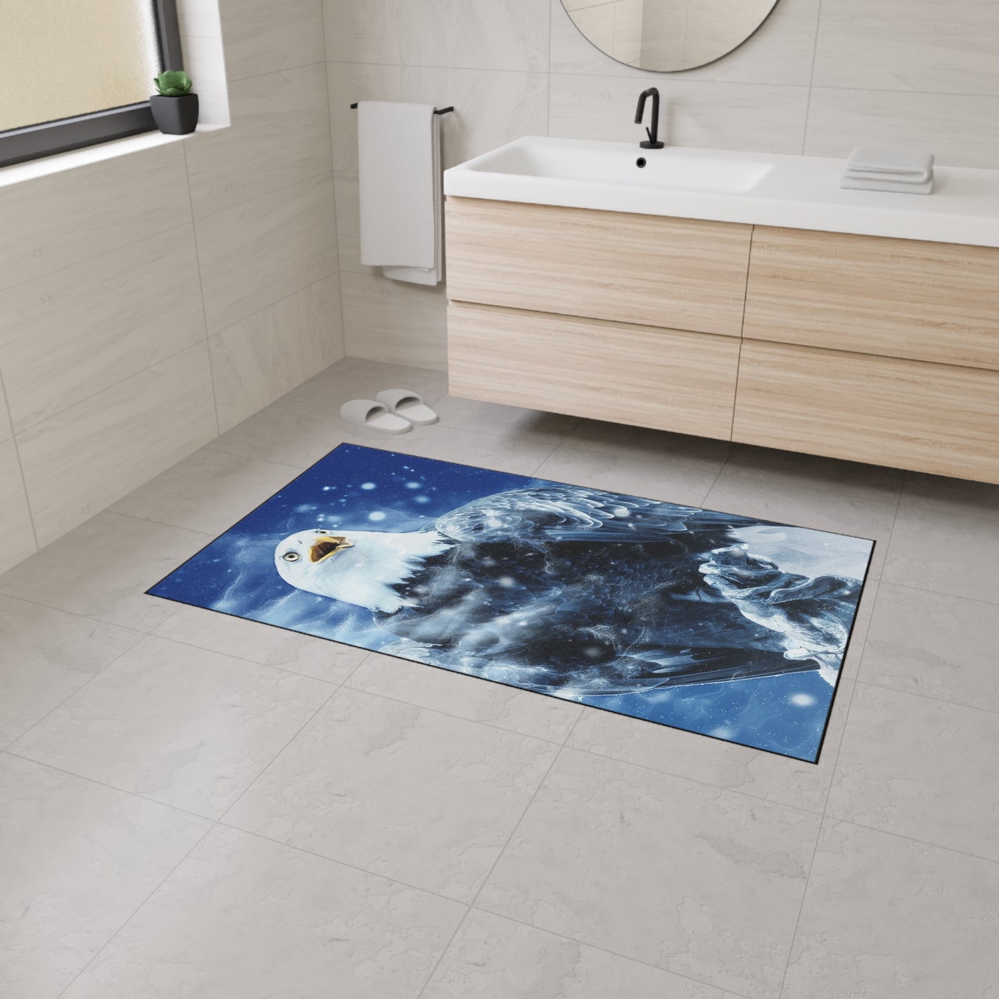 Eagle in Snow Heavy Duty Floor Mat – Durable Outdoor/Entryway Welcome Rug