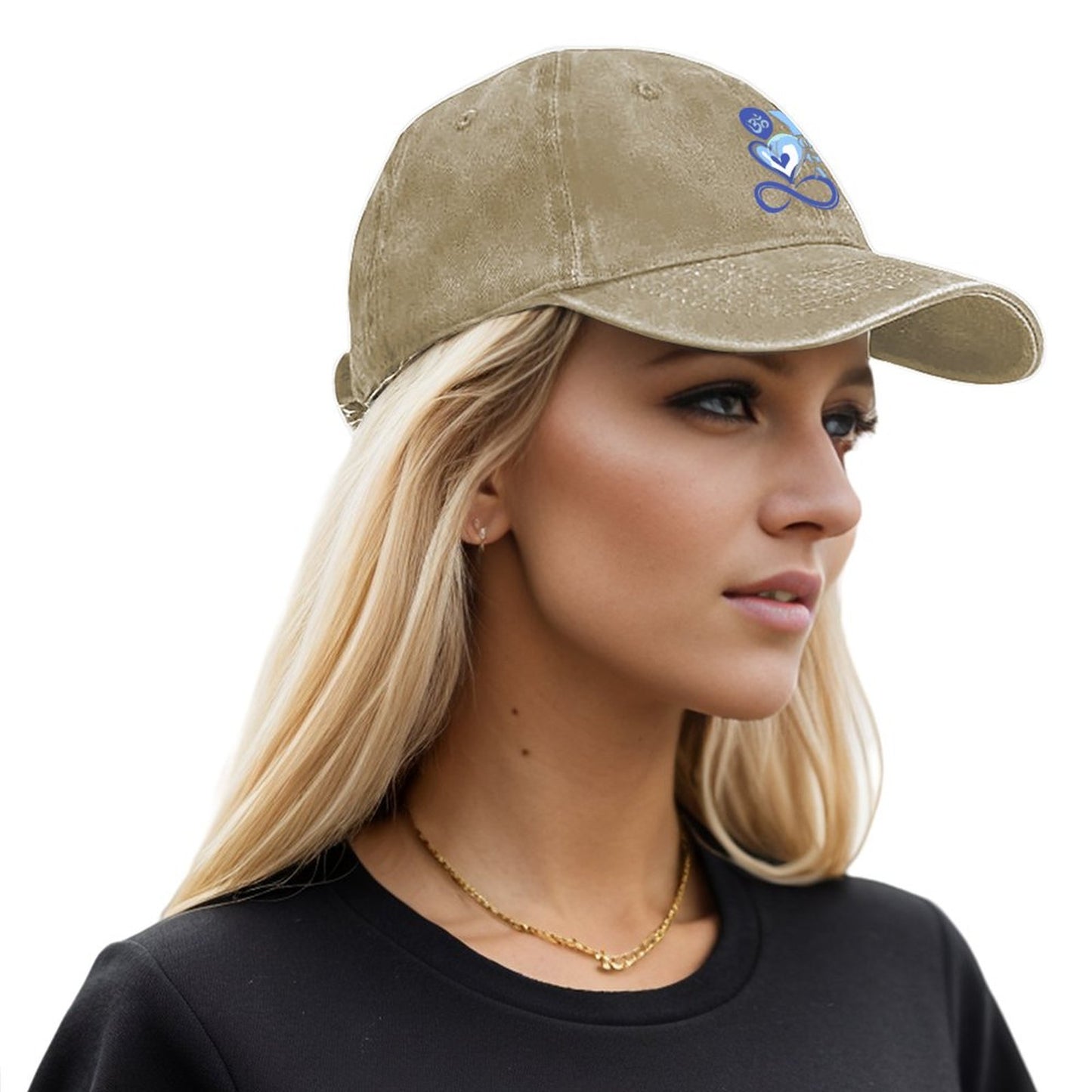 Cotton Vintage Washed Denim Baseball Cap Yoga