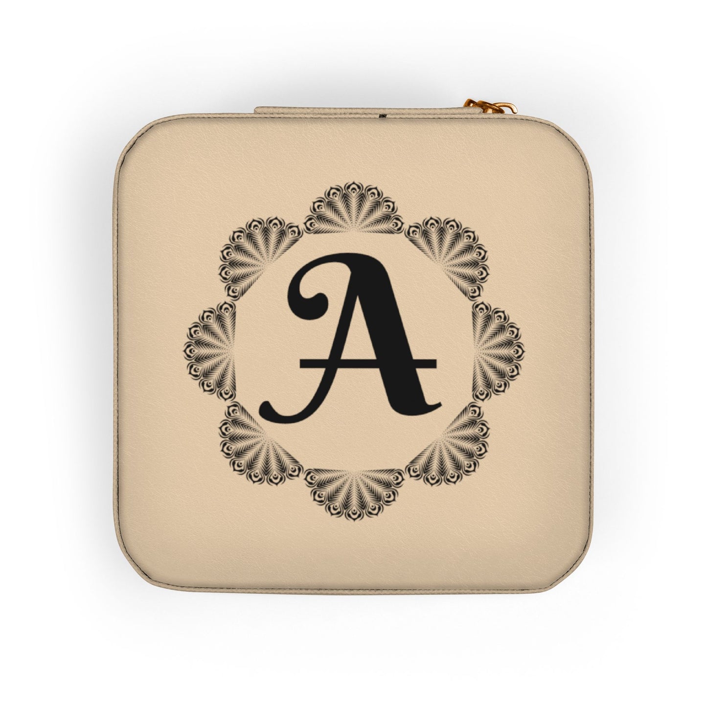 Monogrammed A Pink Travel Jewelry Case — Compact Organizer for Earrings, Rings & Necklaces