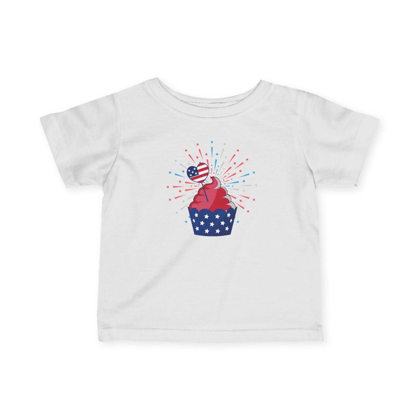 Patriotic Infant Tee with Cupcake Design, Baby Independence Day Outfit, 4th of July Celebration Shirt, Cute Toddler Tee, Summer Party [...]