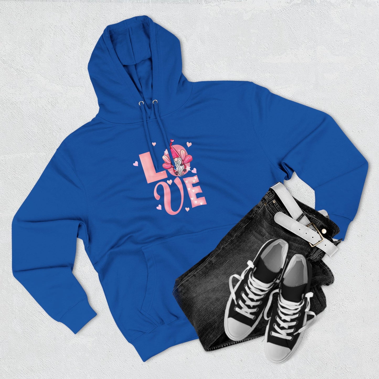 Love Blossom Hoodie — Pink Floral "LOVE" Graphic Fleece Hoodie