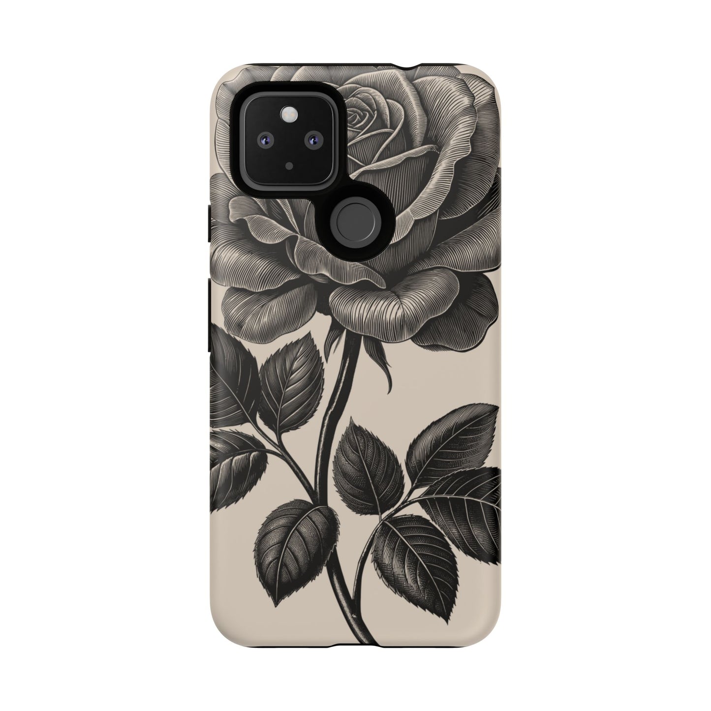 Black Rose Phone Case, Tough Cases with Floral Design, Elegant Tech Accessory, Gift for Flower Lovers, Stylish Protection