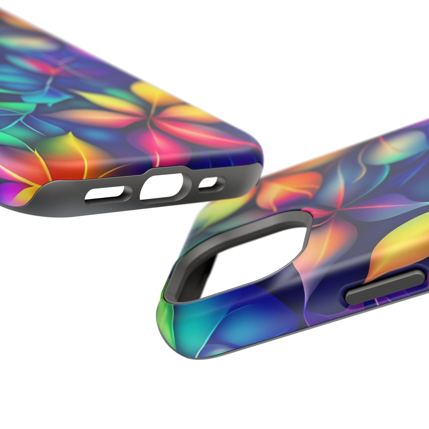 Floral Prism Magnetic Impact-Resistant Phone Case — Colorful Gradient Petal Design