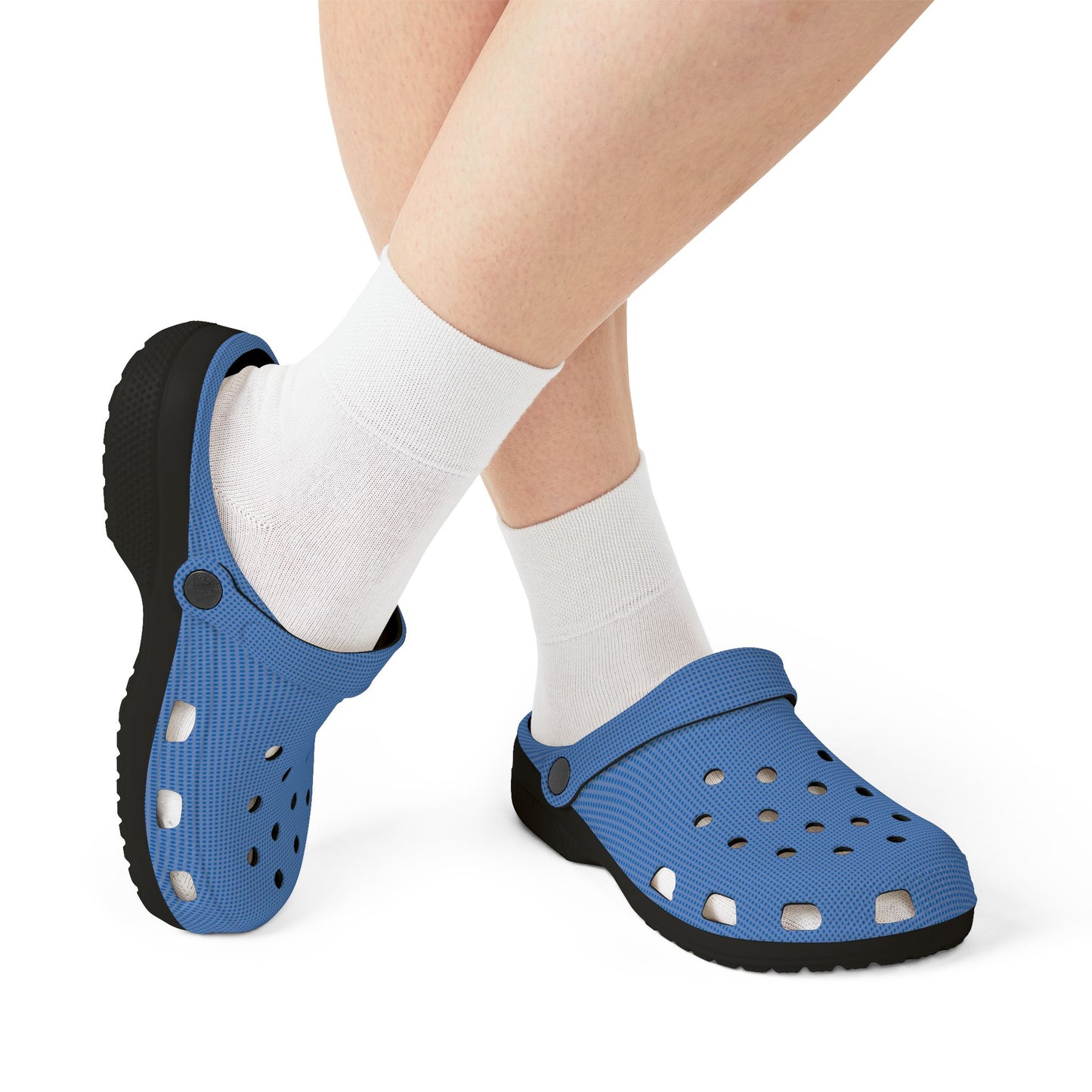 Blue & White EVA Foam Clogs — Lightweight Waterproof Garden & Beach Shoes