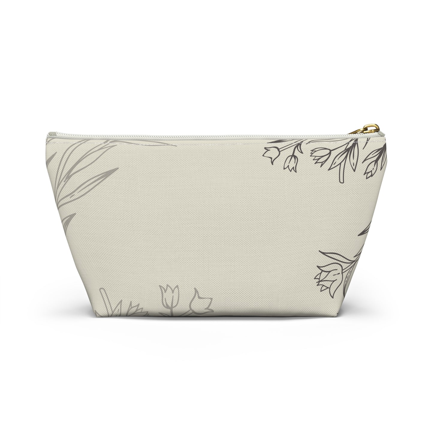Floral Sketch Accessory Pouch — T‑Bottom Makeup & Travel Organizer