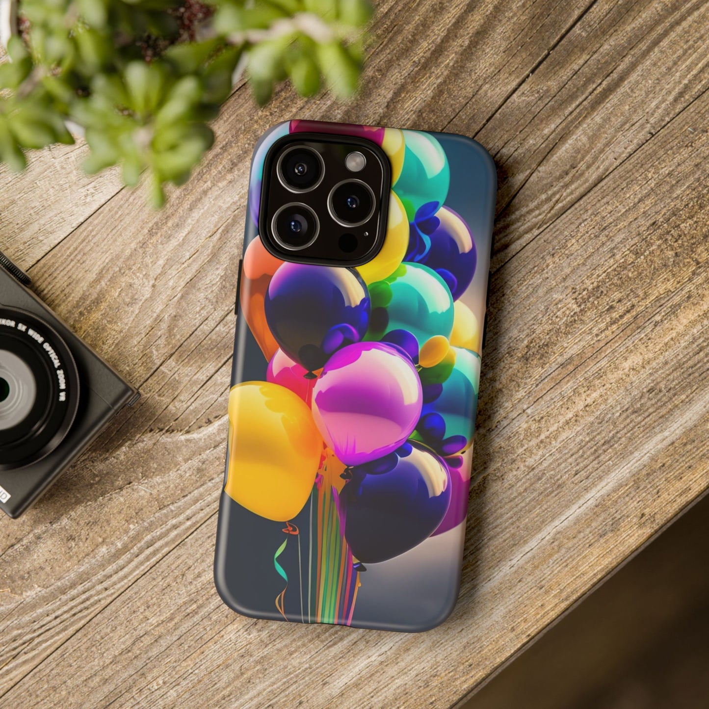 Colorful Balloon Tough Phone Case — Vibrant Party Balloons Protective Cover