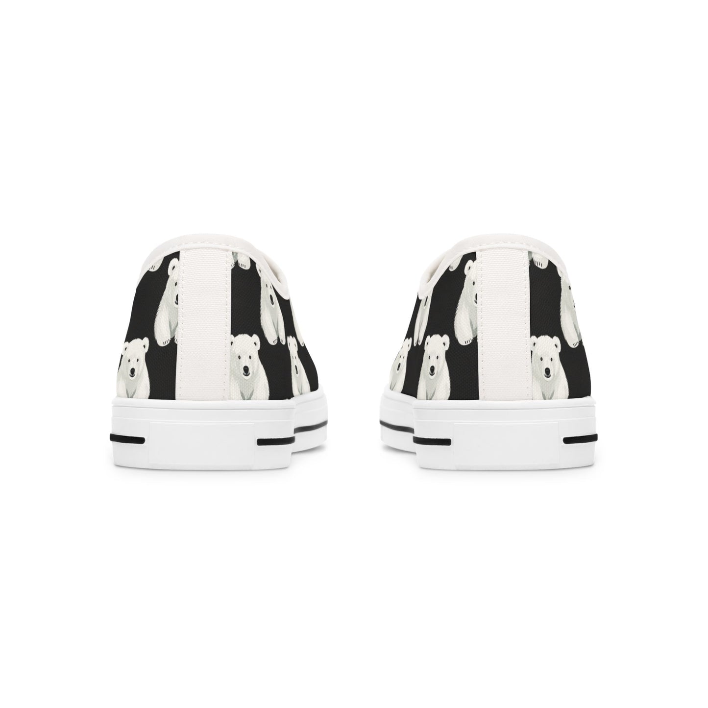 Polar Bear Pattern Low Top Sneakers — Cute Women's Canvas Shoes