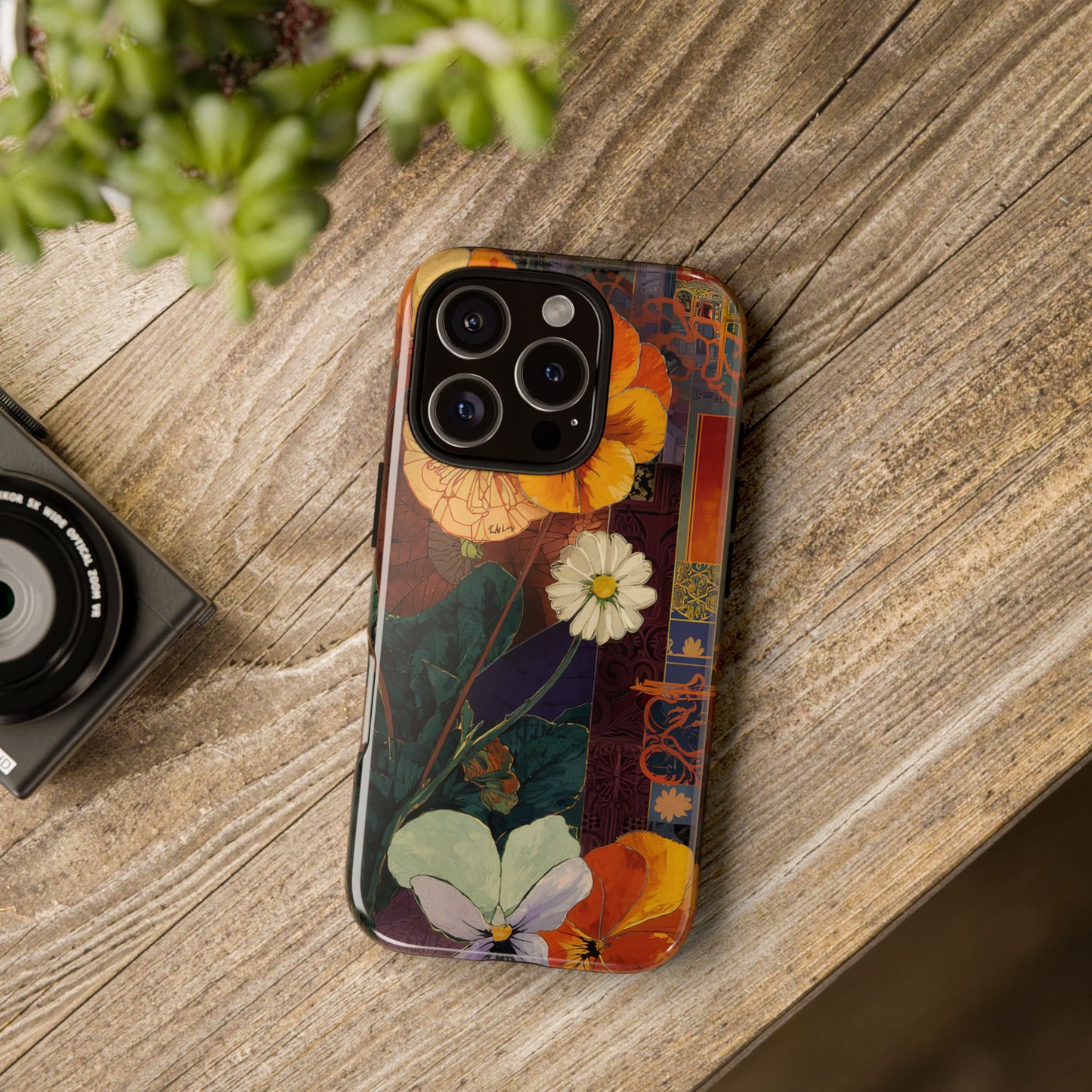 Floral Pansy Tough Phone Case — Vintage Botanical Protection
