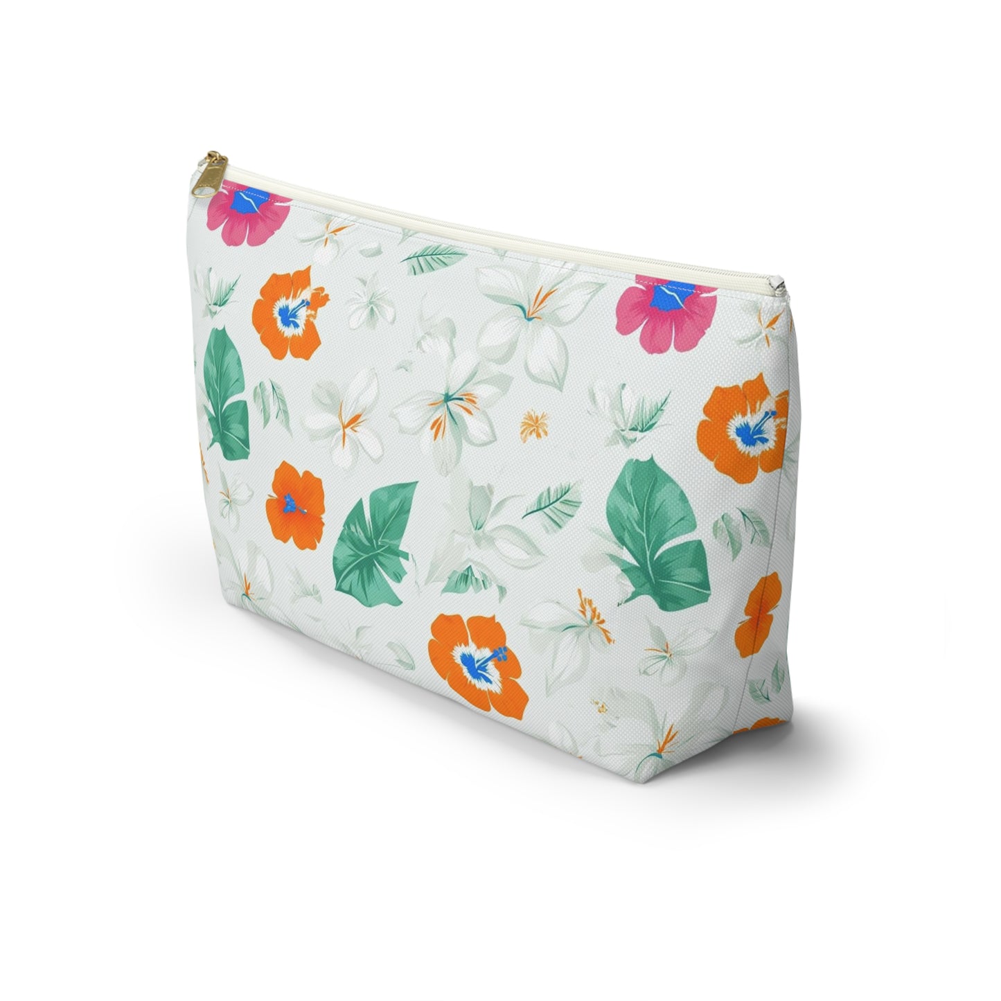 Floral Tropical Accessory Pouch — T‑Bottom Cosmetic Bag
