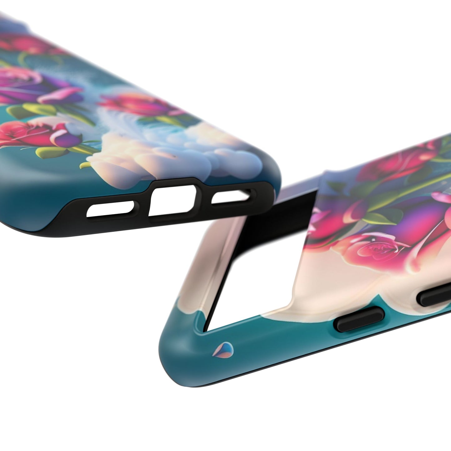 Floral Dream Tough Phone Case — Rose Bouquet Clouds Design