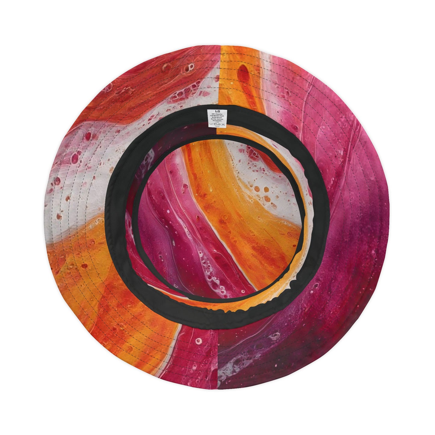 Abstract Sunset Swirl Bucket Hat — Colorful Art AOP Summer Hat