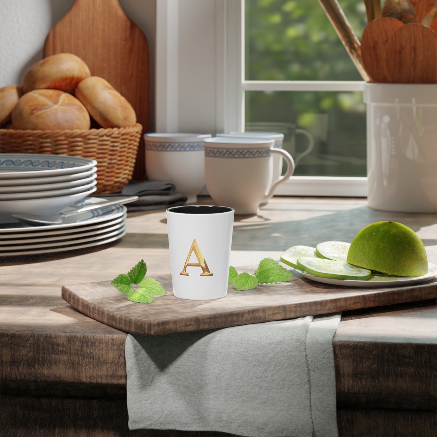 Elegant Gold Letter A Shot Glass, Personalized Party Favors, Wedding Gift