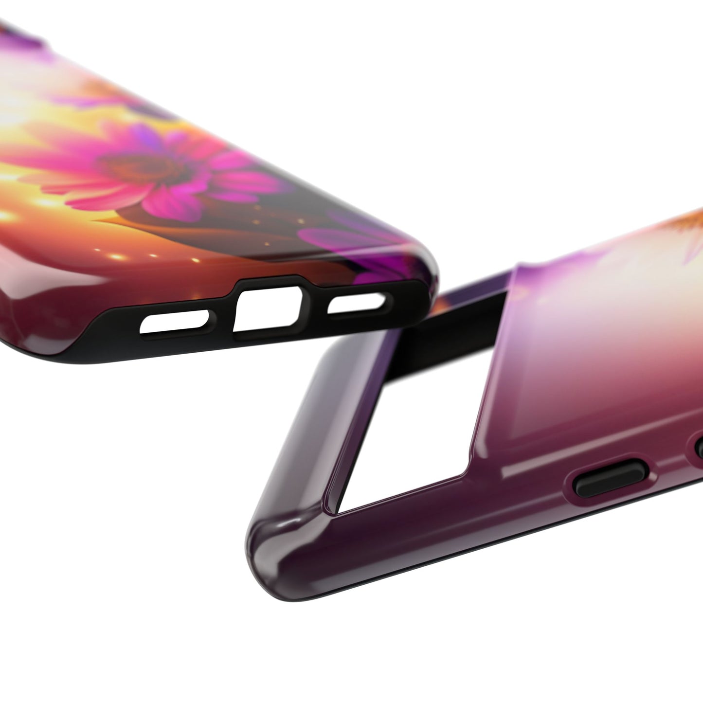 Floral Moonlight Phone Case – Purple Daisy Protective Cover