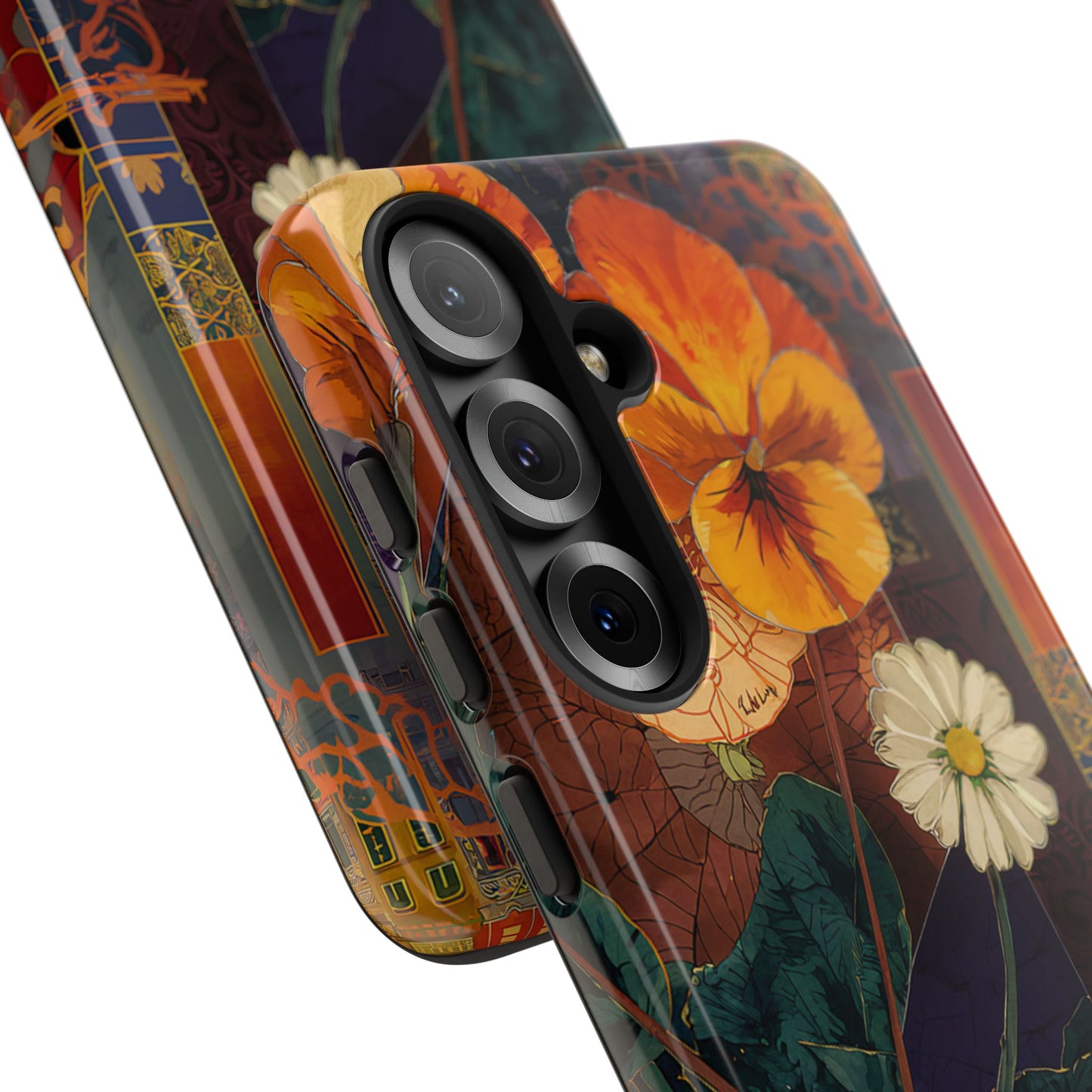 Floral Pansy Tough Phone Case — Vintage Botanical Protection