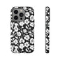 Floral Noir Tough Phone Case — Black & White Flower Protective Cover