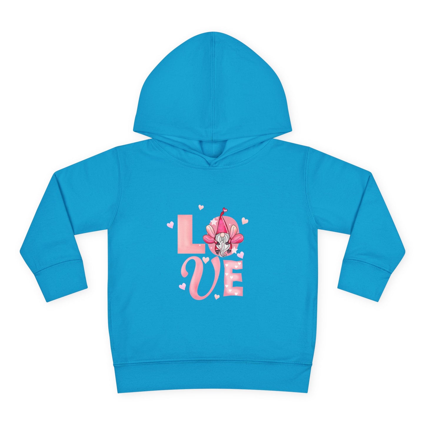 Toddler Hoodie — Pink "LOVE" Unicorn Heart Pullover
