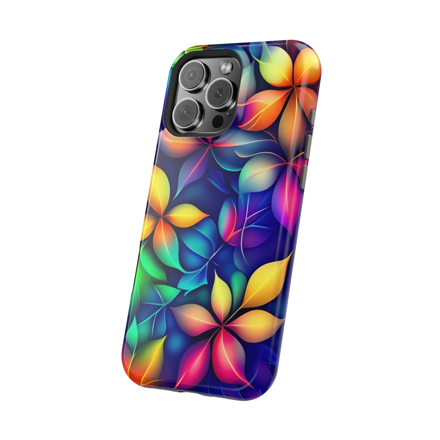 Floral Prism Magnetic Impact-Resistant Phone Case — Colorful Gradient Petal Design