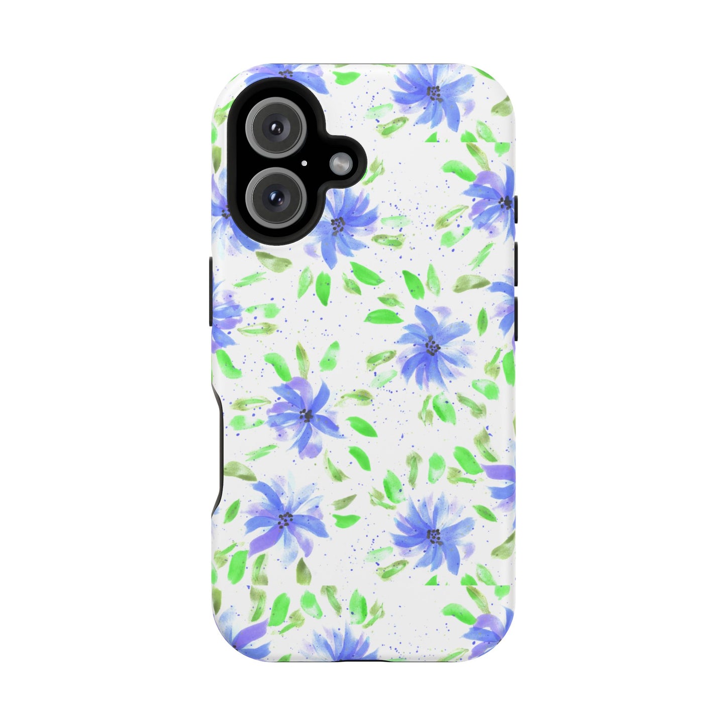 Floral Blue Watercolor Phone Case — Magnetic Impact-Resistant