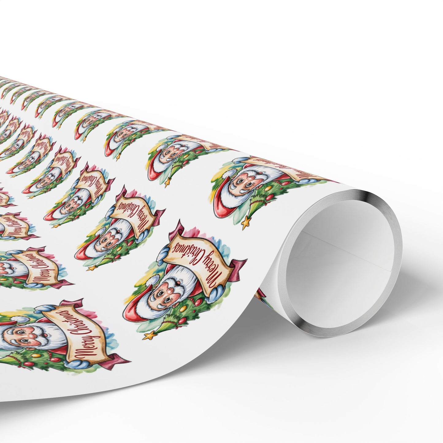 Holiday Santa Emblem Wrapping Paper Roll