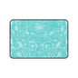 Turquoise Vintage Flourish Desk Mat — Floral Mouse Pad Surface
