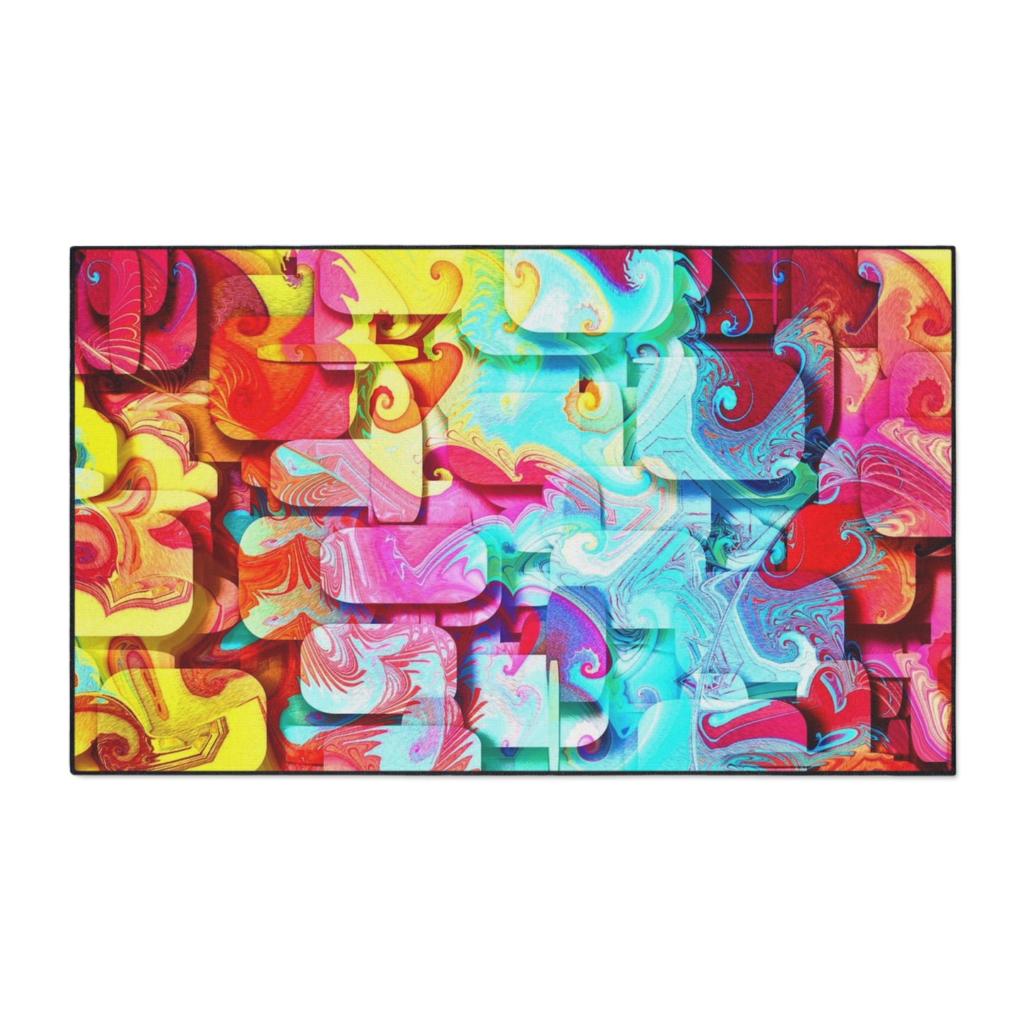 Abstract Color Splash Floor Mat — Heavy Duty Non‑Slip Door Rug