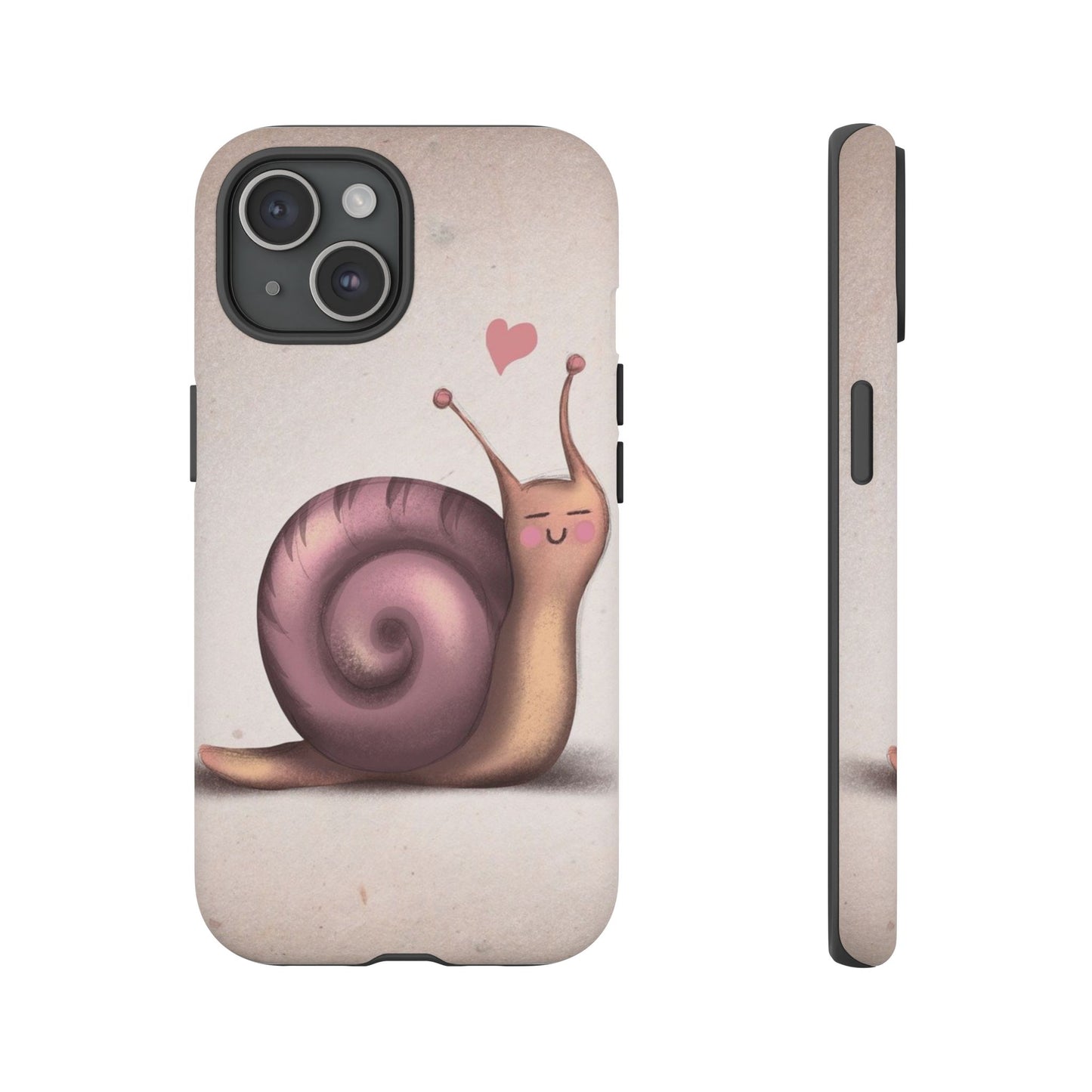 Cute Snail Phone Case — Pink Heart Cartoon Protective iPhone Cover