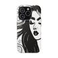 Artistic Black & White Portrait Phone Case — Magnetic Impact-Resistant