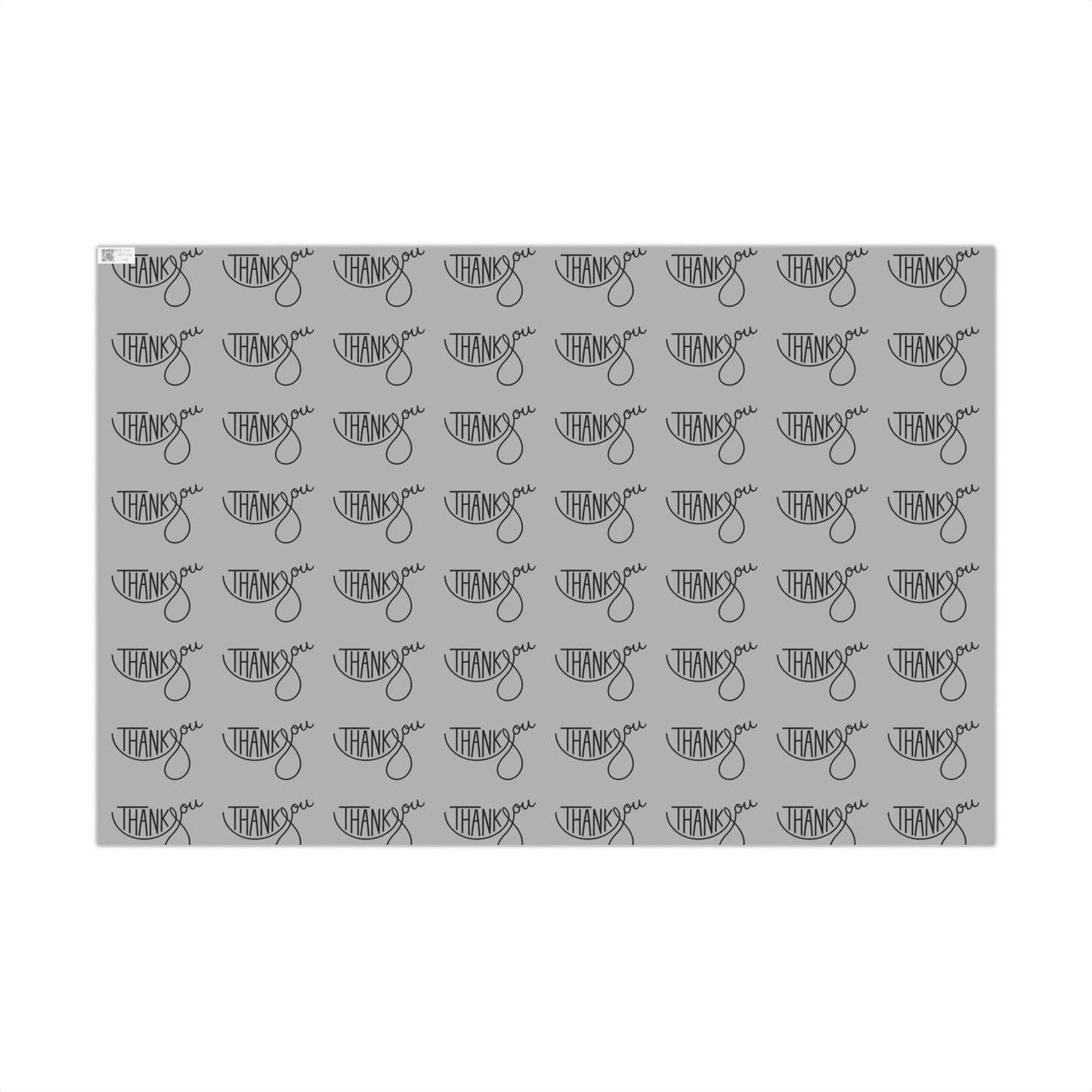 Gift Wrap Paper — 'Thank You' Patterned Wrapping Paper (Gray)