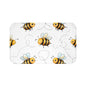 Buzzing Bees Bath Mat White and Yellow