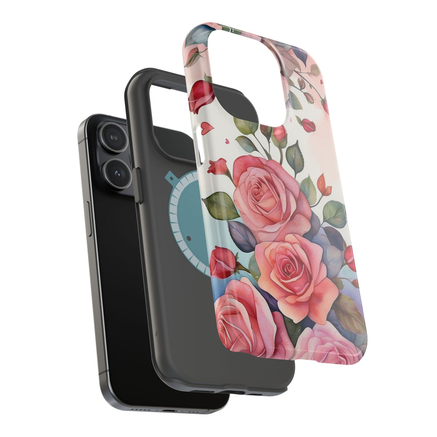 Floral Rose Magnetic Phone Case — Impact-Resistant Protective Cover