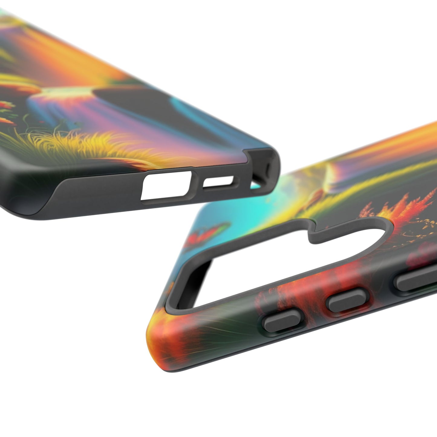 Phone Case - Vibrant Waterfall Landscape with Butterfly | Colorful Nature Protective Case