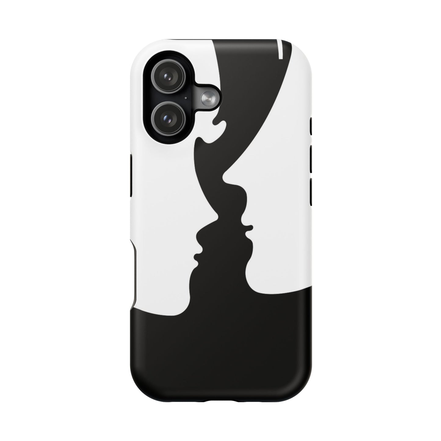Phone Case — Black & White Optical Kiss Magnetic Impact-Resistant Case