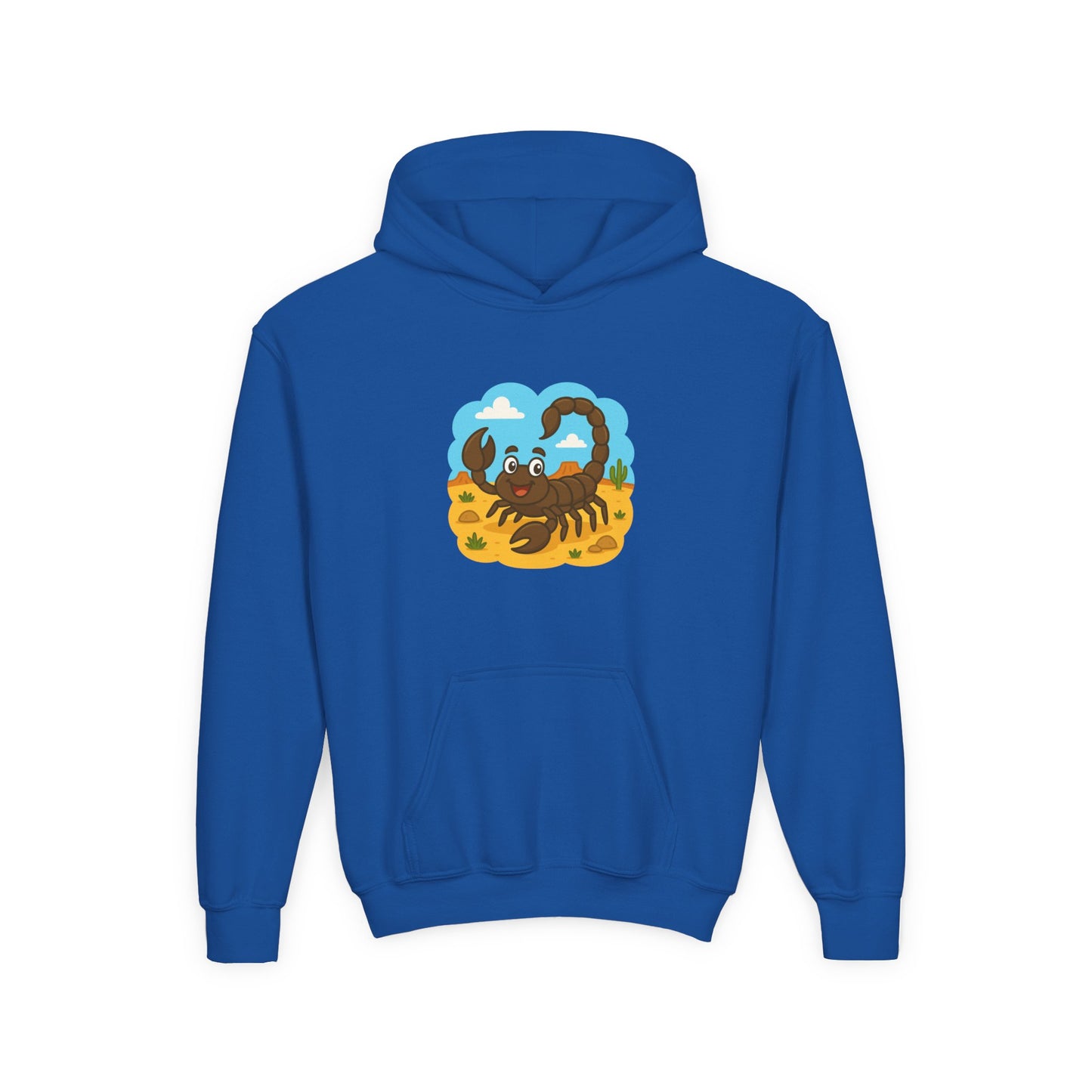 Smiling Scorpion Youth Hoodie | Desert Cartoon Scorpion Kids Sweatshirt