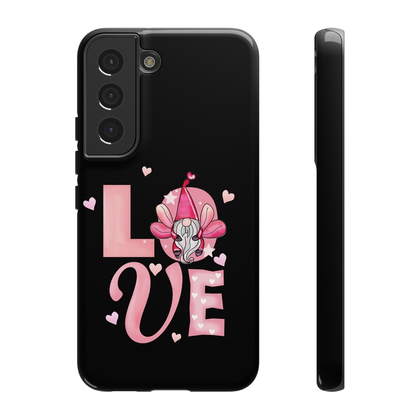 Love Gnome Phone Case — Cute Pink Heart Valentines Protective Case