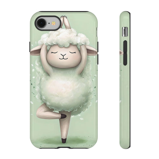 Cute Yoga Sheep Phone Case — Pastel Lamb Ballerina Protective Cover