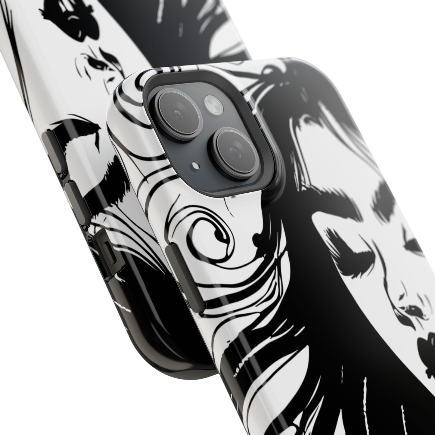 Artistic Black & White Portrait Phone Case — Magnetic Impact-Resistant