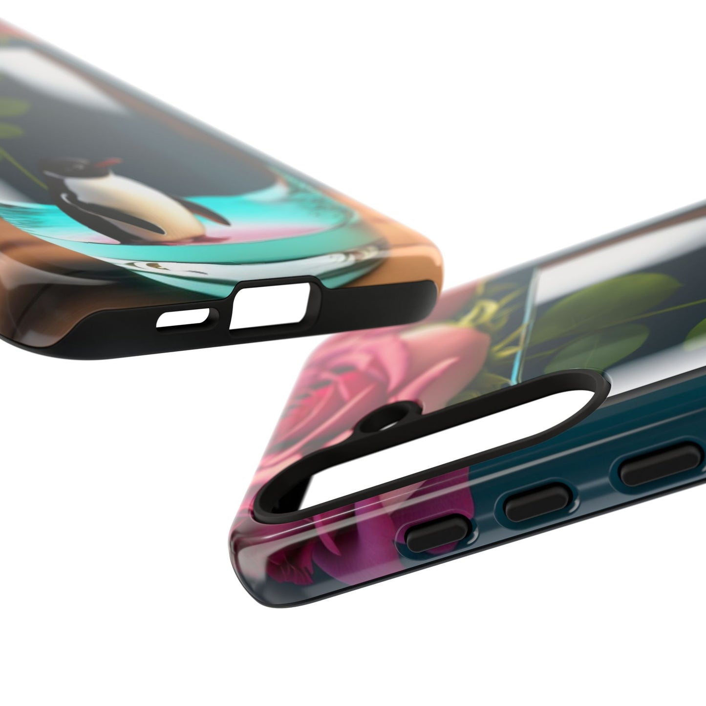 Penguin in a Glass Floral Tough Phone Case — Cute Protective Phone Cover