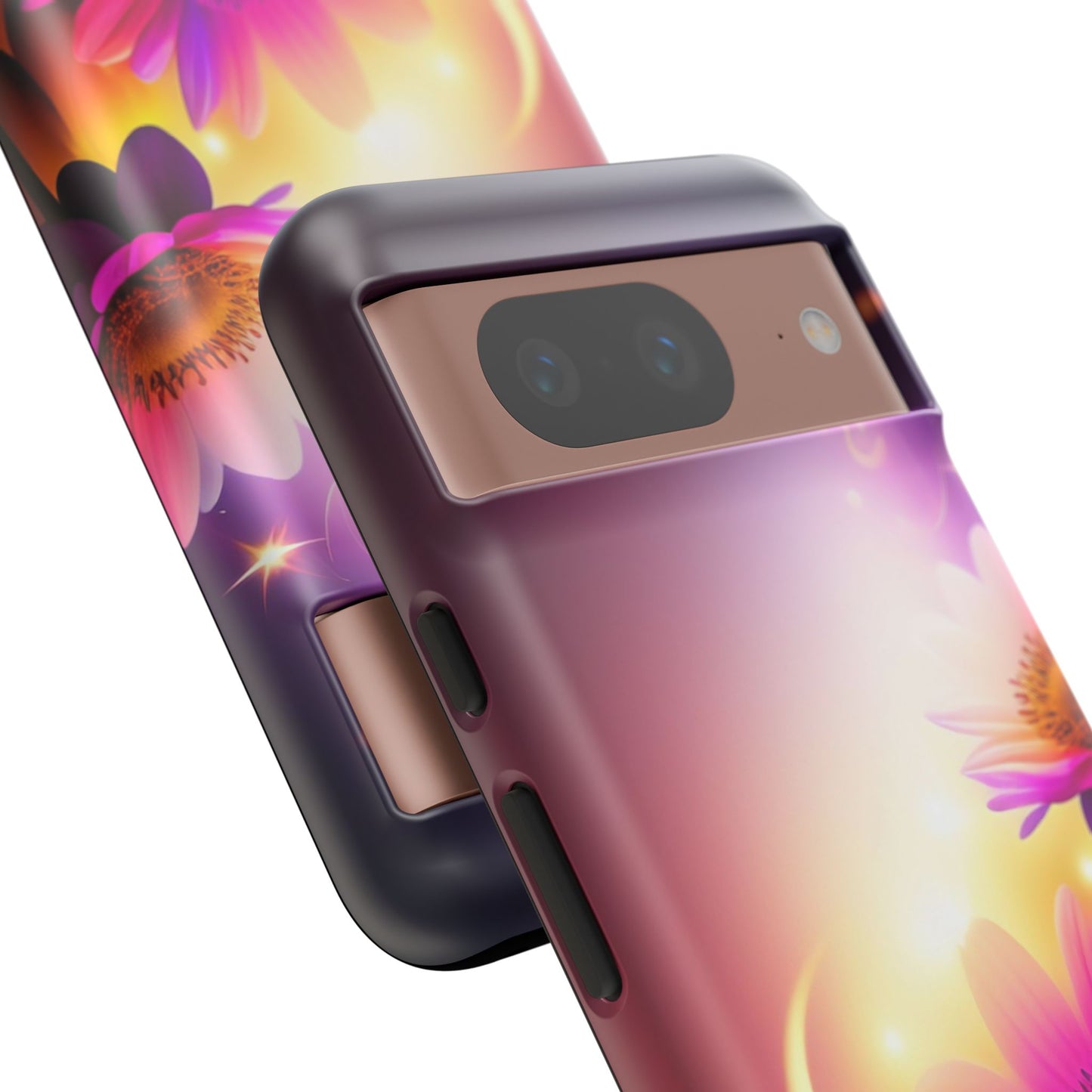 Floral Moonlight Phone Case – Purple Daisy Protective Cover