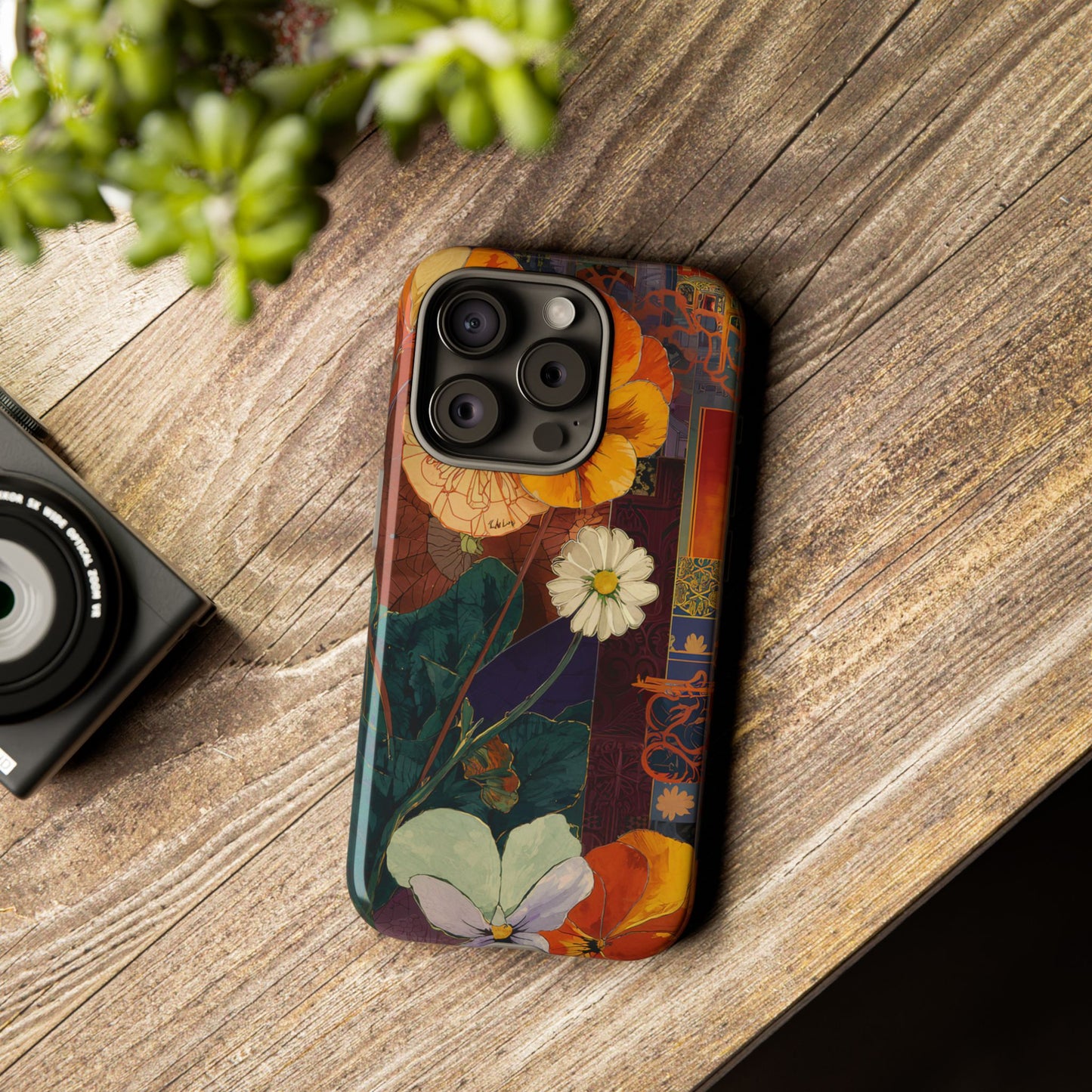 Floral Pansy Tough Phone Case — Vintage Botanical Protection