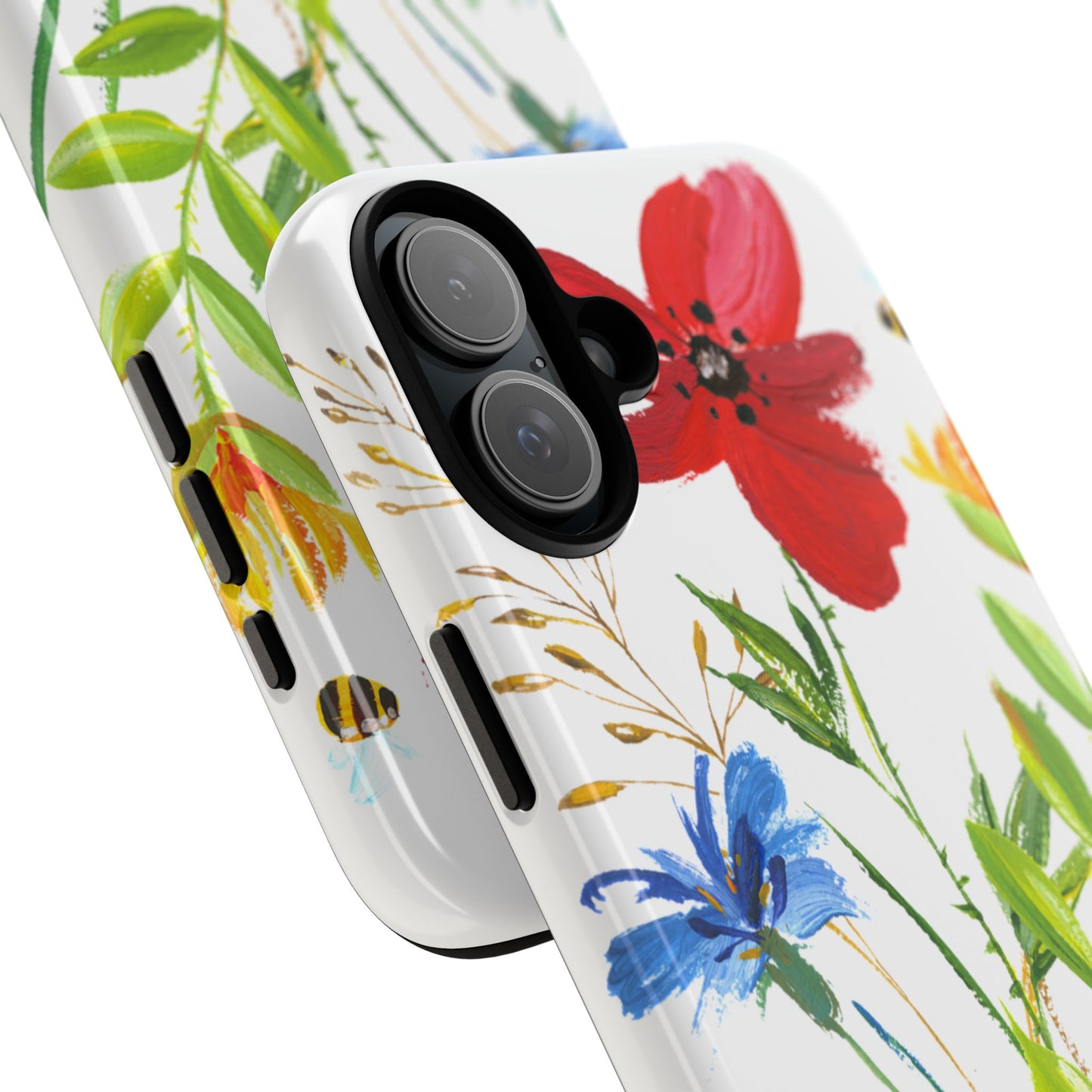 Floral Watercolor Tough Phone Case — Wildflower Bouquet Protective Cover