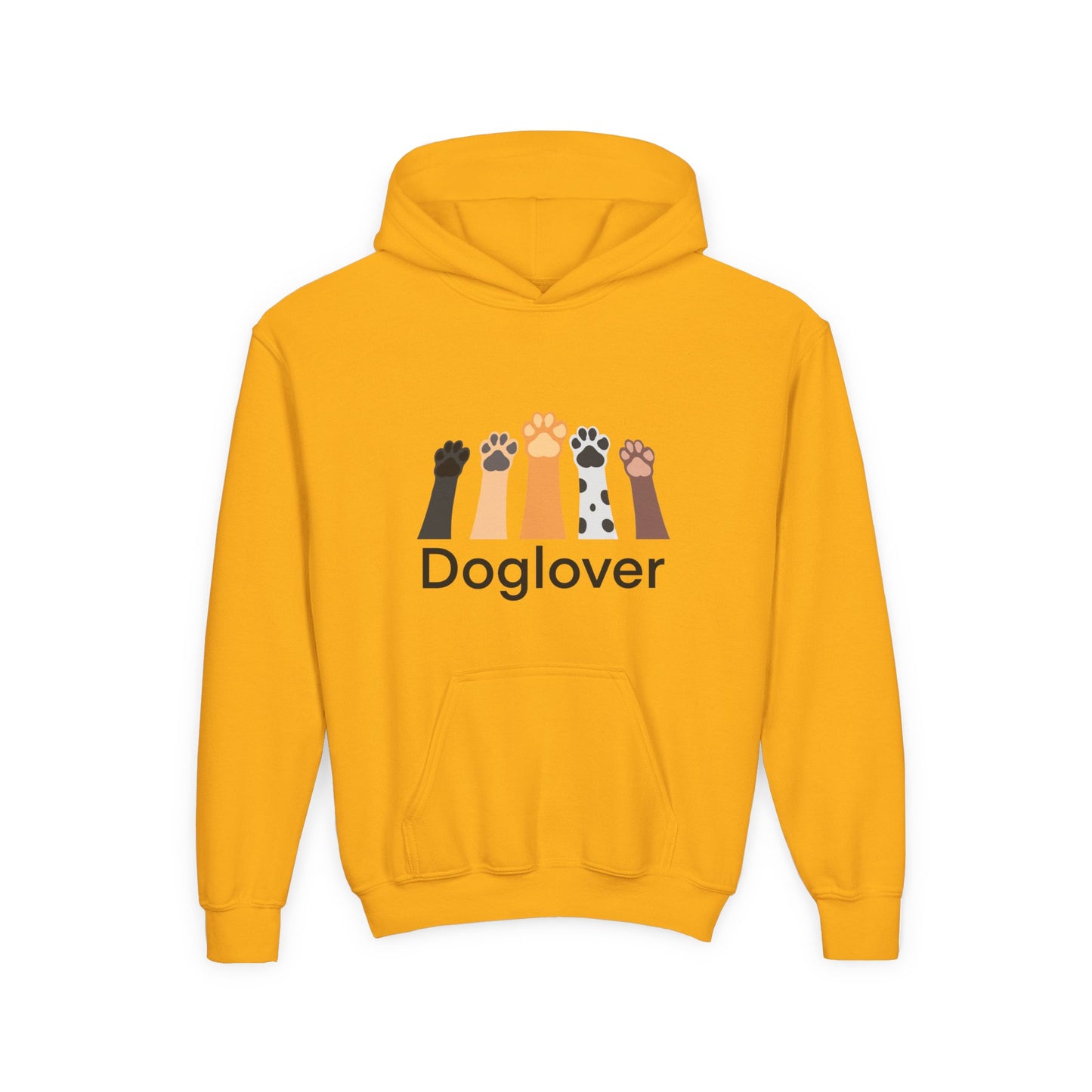 Doglover Youth Hoodie — Cute Paw Print Graphic Sweatshirt for Kids