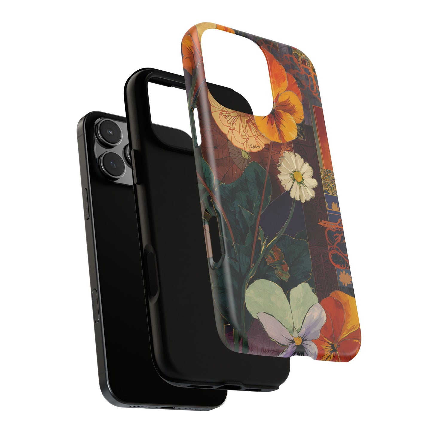 Floral Pansy Tough Phone Case — Vintage Botanical Protection